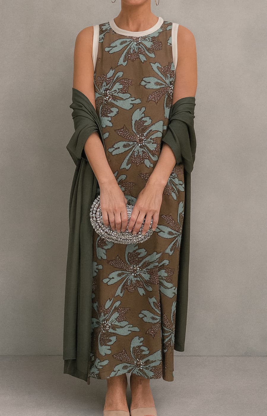 NURIA | VESTIDO CON STOLA ELEGANTE Y FLUIDA