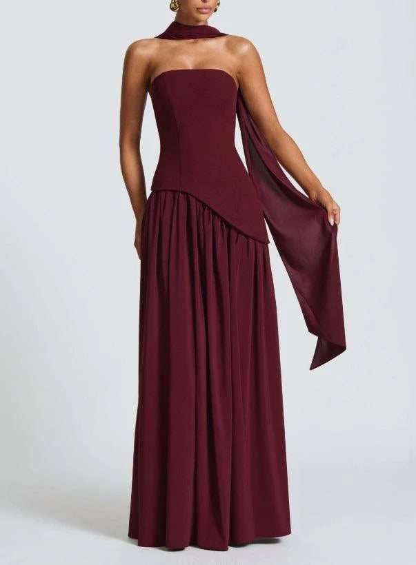 VESTIDO LARGO MOON SIN TIRANTES