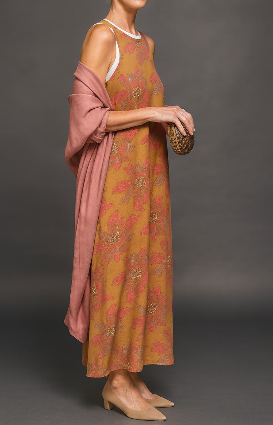 ROSARIO | VESTIDO DE NOCHE CON STOLA ELEGANTE