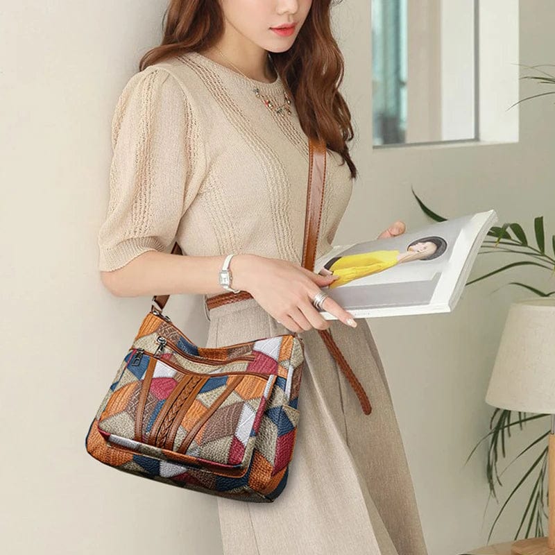 SOLARA | BOLSO DE CUERO ESTILO MOSAICO
