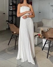 VESTIDO BLANCO PLISADO ALBA