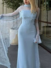 VESTIDO AJUSTADO LUNA DISEÑO DE ENCAJE ELEGANTE
