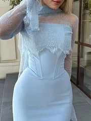 VESTIDO AJUSTADO LUNA DISEÑO DE ENCAJE ELEGANTE