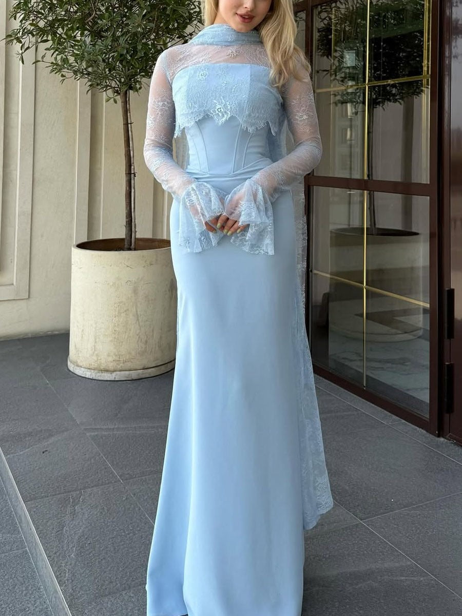 VESTIDO AJUSTADO LUNA DISEÑO DE ENCAJE ELEGANTE