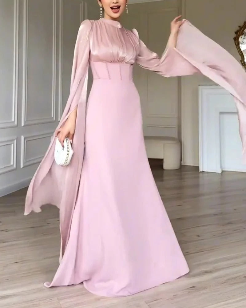 VESTIDO ROSA PERLA EVÉRYA ELEGANCIA Y SUEÑO CON MANGAS FAIRY
