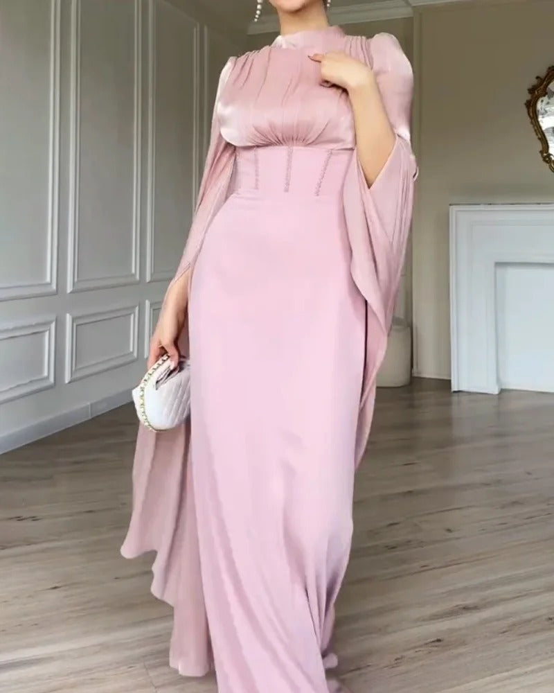 VESTIDO ROSA PERLA EVÉRYA ELEGANCIA Y SUEÑO CON MANGAS FAIRY