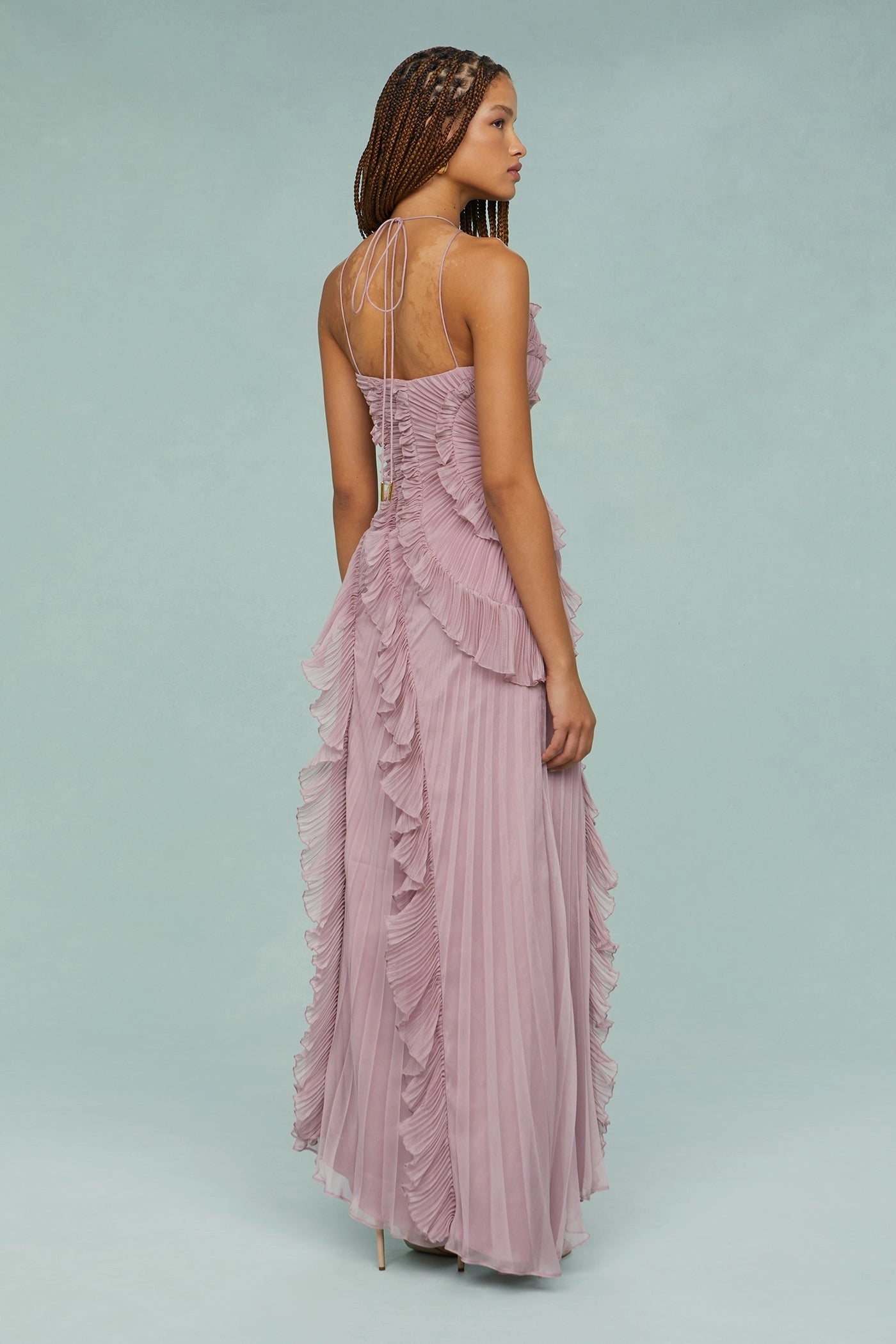 VESTIDO MIDI ROMÁNTICO PLISADO FRILLÉA