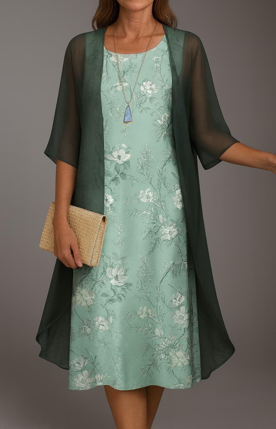 VESTIDO ISADORA ELEGANTE ROMÁNTICO CON ESTOLA