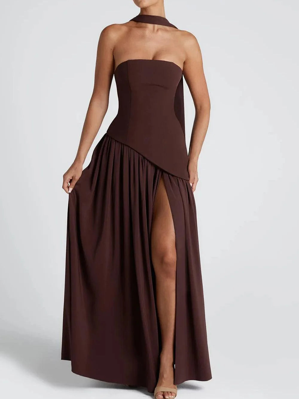 VESTIDO LARGO MOON SIN TIRANTES