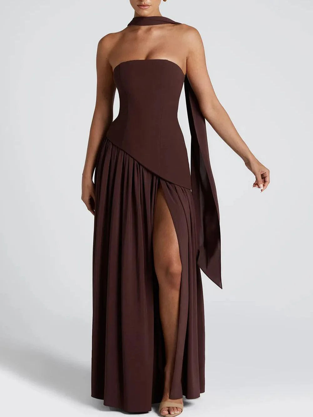 VESTIDO LARGO MOON SIN TIRANTES