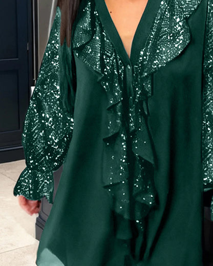 BLUSA FESTIVA LUMIÈRE GLAM™ – BRILLO ELEGANTE PARA NAVIDAD Y FIESTAS (EDICIÓN PREMIUM)