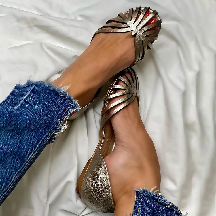 LIA | BAILARINAS CALADAS CON PUNTA ABIERTA - ZAPATOS ELEGANTES Y A LA MODA