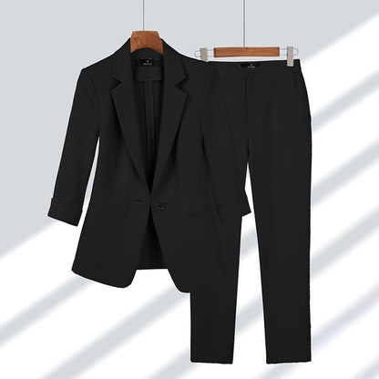 CONJUNTO ELEGANTE DE CHAQUETA Y PANTALÓN PARA MUJER ESTILO FORMAL