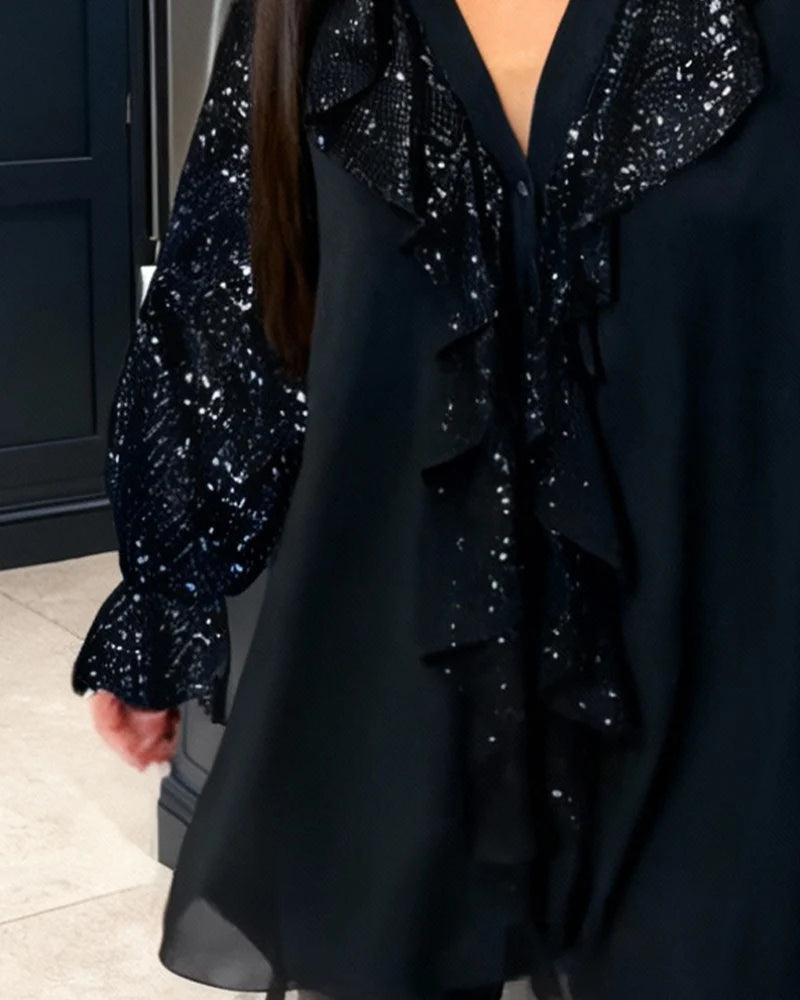 BLUSA FESTIVA LUMIÈRE GLAM™ – BRILLO ELEGANTE PARA NAVIDAD Y FIESTAS (EDICIÓN PREMIUM)