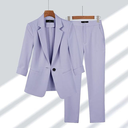 CONJUNTO ELEGANTE DE CHAQUETA Y PANTALÓN PARA MUJER ESTILO FORMAL