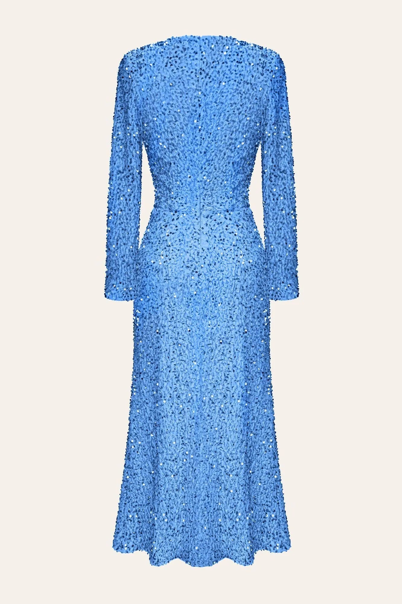 VESTIDO MIDI MAXI DE MANGA LARGA CON LENTEJUELAS