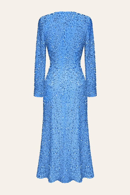 VESTIDO MIDI MAXI DE MANGA LARGA CON LENTEJUELAS