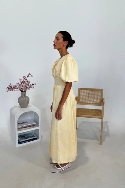 VESTIDO MAXI ELEGANTE AMARILLO