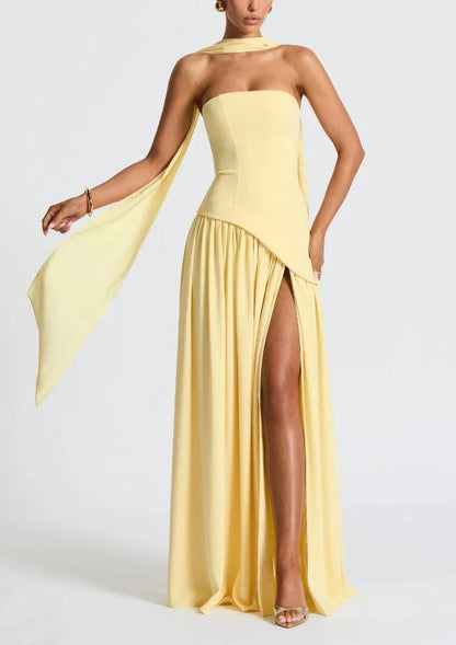 VESTIDO LARGO MOON  SIN TIRANTES