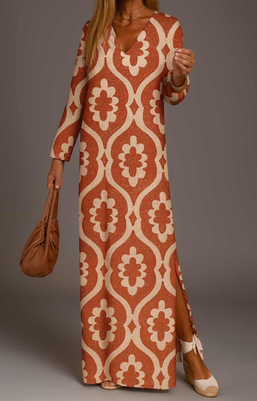 CARMEN | VESTIDO LARGO GEOMÉTRICO PARA EL DÍA A DÍA