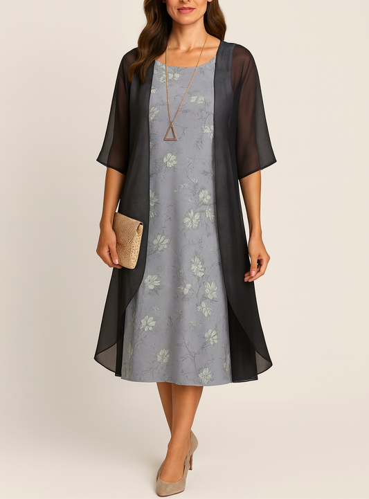 VESTIDO ISADORA ELEGANTE ROMÁNTICO CON ESTOLA