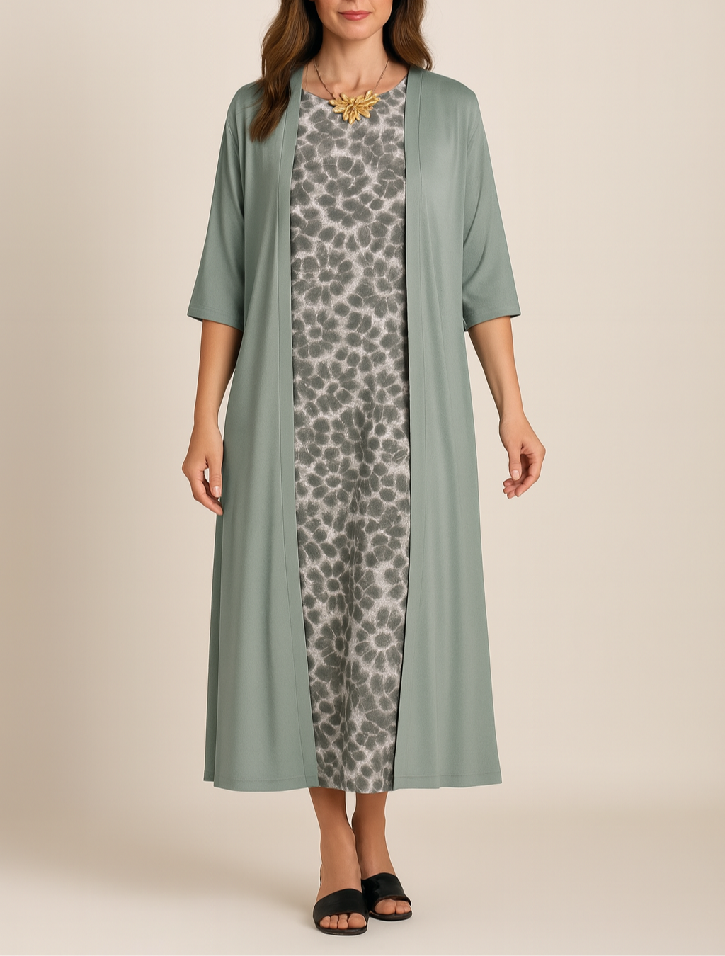 VESTIDO AMAYA – ELEGANCIA MODERNA CON ESTOLA INCLUIDA