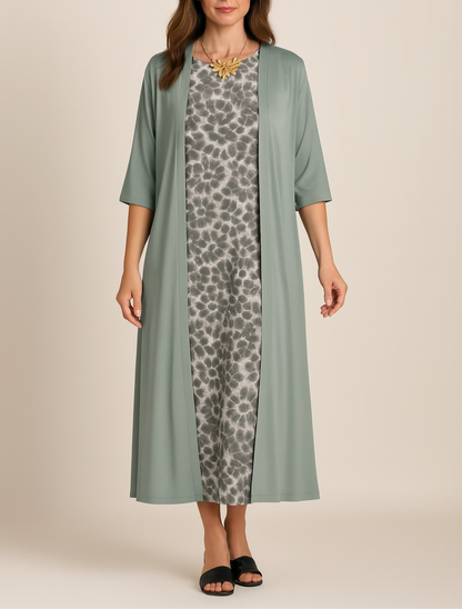 VESTIDO AMAYA – ELEGANCIA MODERNA CON ESTOLA INCLUIDA