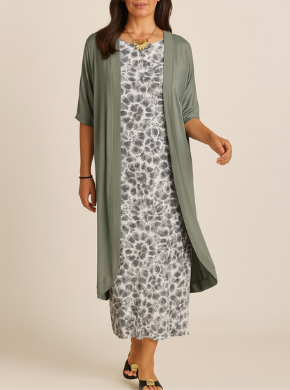 VESTIDO AMAYA – ELEGANCIA MODERNA CON ESTOLA INCLUIDA