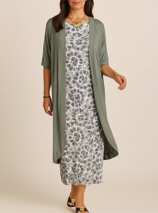 VESTIDO AMAYA – ELEGANCIA MODERNA CON ESTOLA INCLUIDA