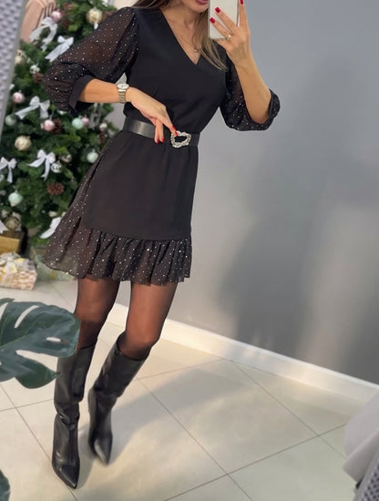 VESTIDO  LUMIÈRE GLAM™ – BRILLO ELEGANTE PARA NAVIDAD Y FIESTAS