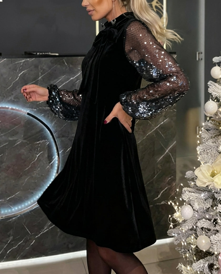 VESTIDO ÉLISE NOIR – ELEGANCIA LUMINOSA PARA NOCHES ESPECIALES