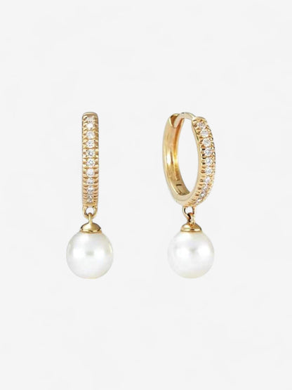 LUMIÈRE PEARL | AROS CON BRILLO DE ZIRCONIA Y PERLAS NATURALES