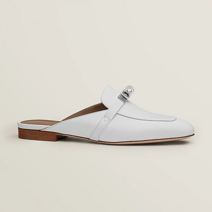 Épure™ | Mules elegantes de piel con detalle metálico