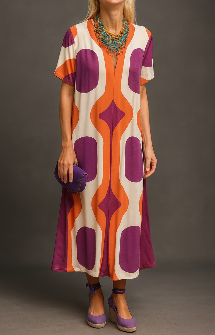 DOLORES | VESTIDO DE SEDA FRÍA Y MANGA CORTA, ESPECTACULAR PARA EL DÍA A DÍA