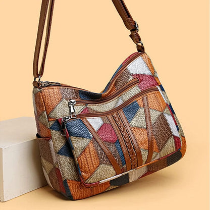 SOLARA | BOLSO DE CUERO ESTILO MOSAICO