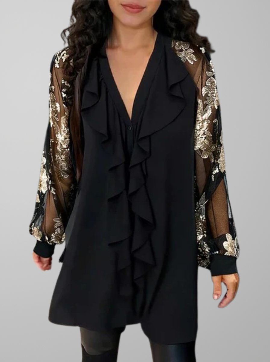 BLUSA GOLDEN TOUCH™ – BRILLO ELEGANTE PARA NAVIDAD Y FIESTAS