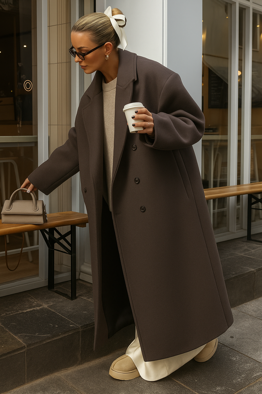 VALENTIA – ABRIGO LARGO OVERSIZED DE MEZCLA DE LANA