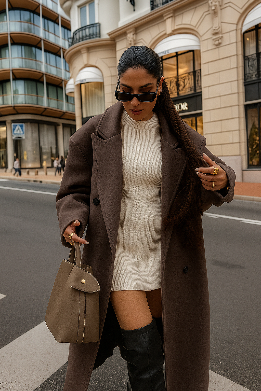 VALENTIA – ABRIGO LARGO OVERSIZED DE MEZCLA DE LANA