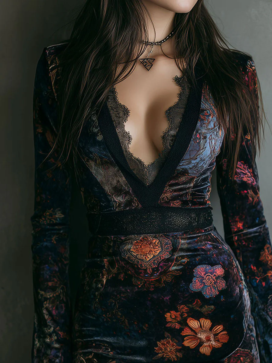 GRACIA ENCANTO FLORAL EN VELVET MINI