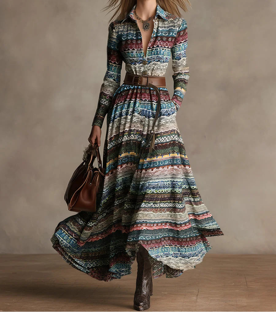 RAQUEL | VESTIDO MAXI CLÁSICO CON PATRÓN