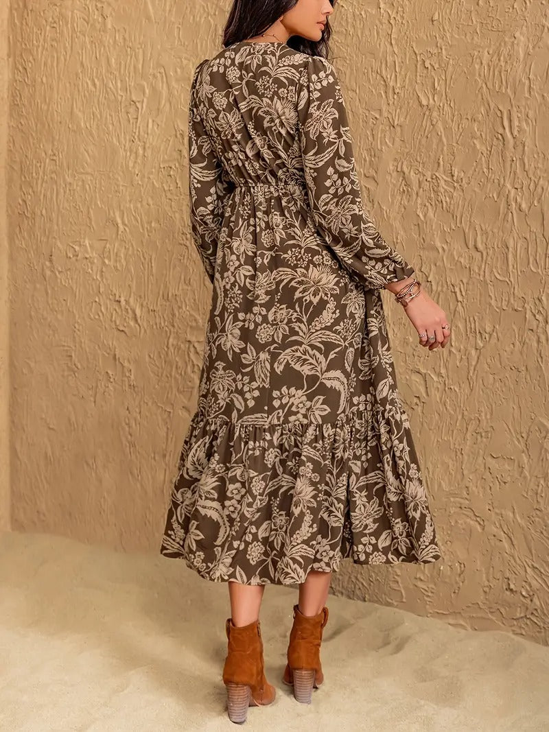 VESTIDO MIDI FLORES TOSCANA™ | ELEGANCIA BOHO DE TEMPORADA