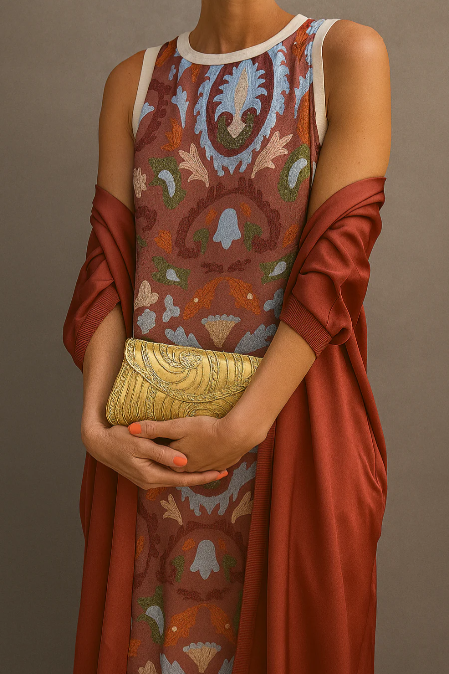 VESTIDO ISABELLA ELEGANTE CON ESTOLA