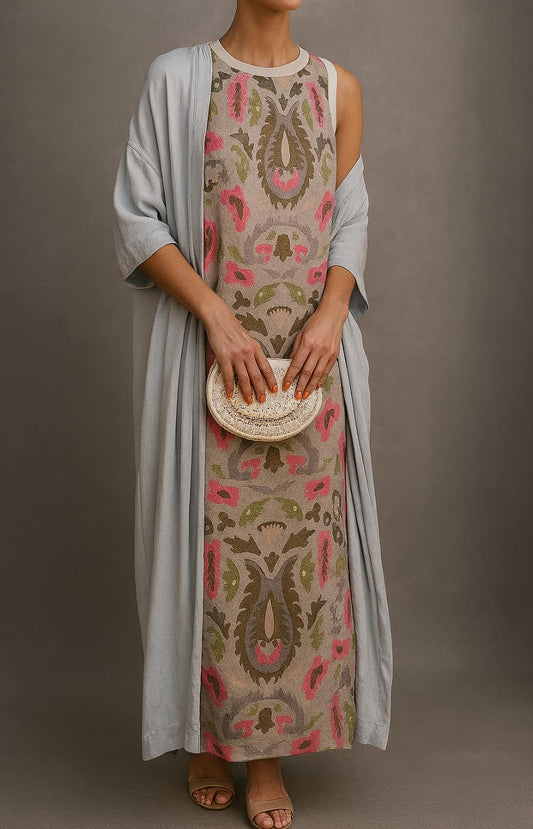 VESTIDO CLARA ELEGANTE CON ESTOLA