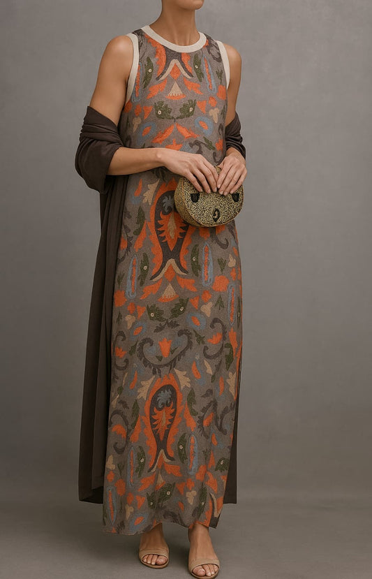 VESTIDO CARMEN ELEGANTE CON ESTOLA