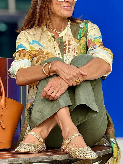 VESTIDO LARGO GEOMÉTRICO MILÁN – ELEGANTE TALLA GRANDE MAXI DRESS