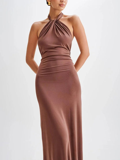VESTIDO HALTER SATINADO JUDITH