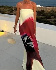 VESTIDO SIN ESPALDA SERENA  ESTAMPADO DE MODA Y DISEÑO ELEGANTE