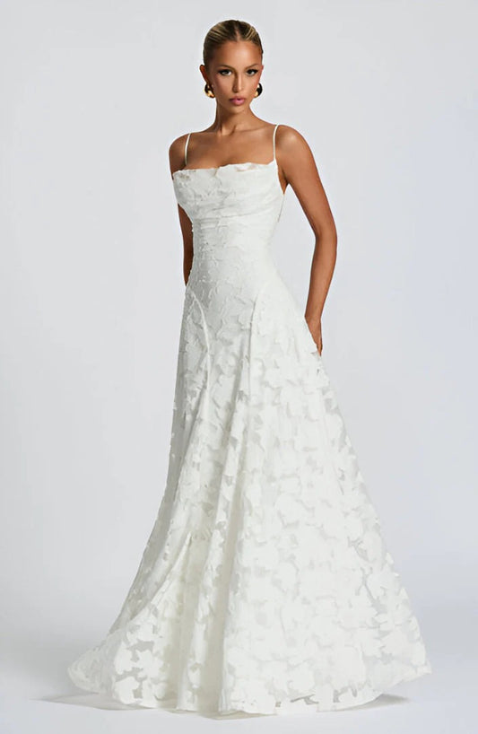 VESTIDO LARGO FRANCISA™ DE ENCAJE CON CORSET