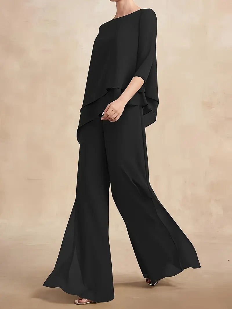 CONJUNTO DE GASA NOIR™ | DOS PIEZAS ELEGANTE COLECCIÓN OTOÑO