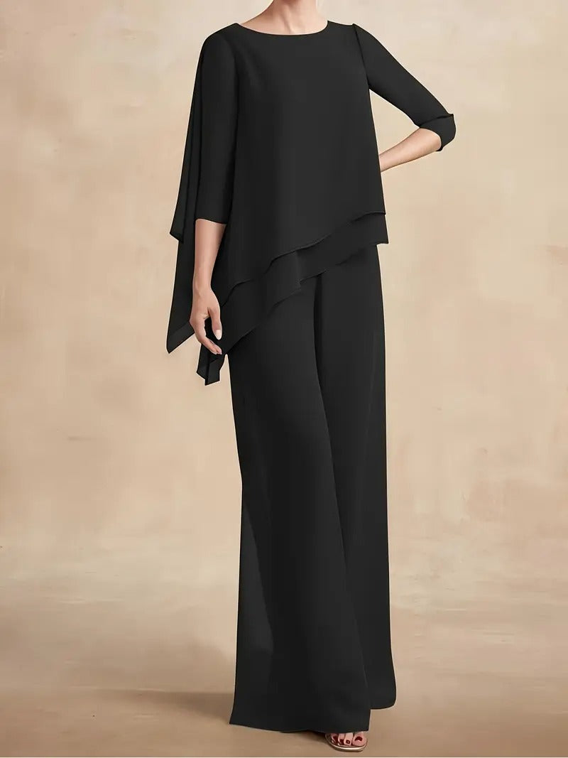 CONJUNTO DE GASA NOIR™ | DOS PIEZAS ELEGANTE COLECCIÓN OTOÑO